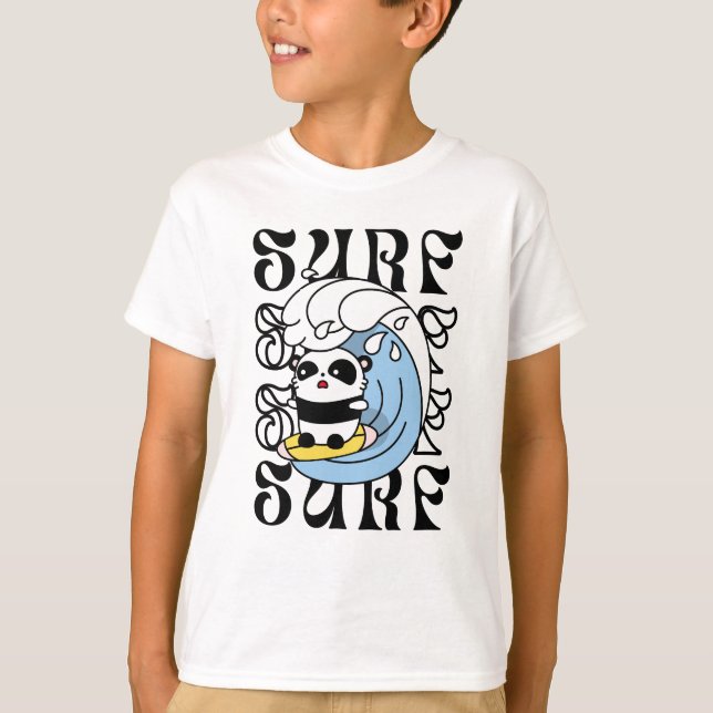 Surfer Panda T Shirt (Framsida)