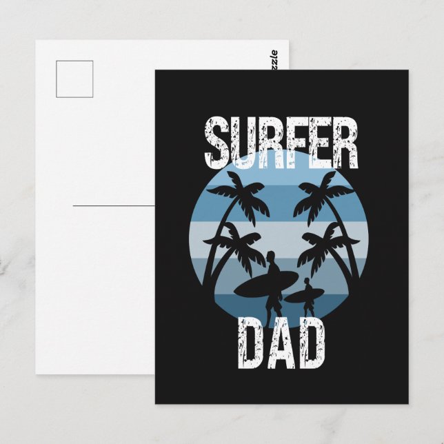 Surfer Pappa Vykort (Fram/baksida)
