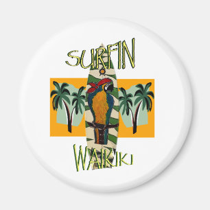 Surfer Parrot Magnet