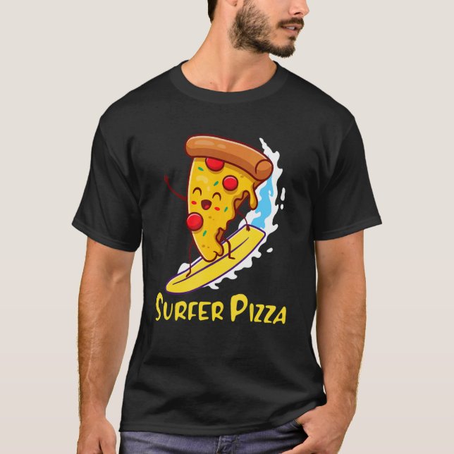 Surfer Pizza Surfer Boy nära mig Coola Surfer Boy T Shirt (Framsida)