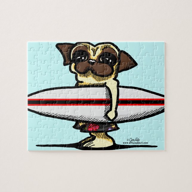 Surfer Pug Pussel (Horisontell)