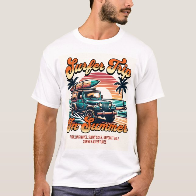 Surfer Resa under sommaren T Shirt (Framsida)
