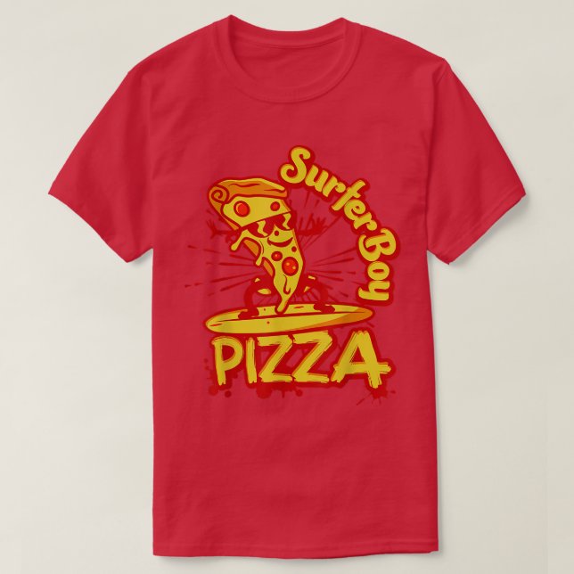 Surfer Retro Pizza Boy 1634 T Shirt (Design framsida)