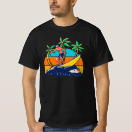 Surfer Retro Sunset Distress T-Shirt