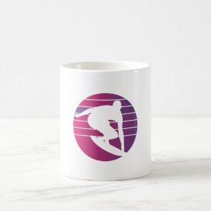 Surfer Retro Surfing Sunset Kaffemugg