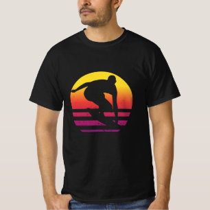Surfer Retro Surfing Sunset T Shirt
