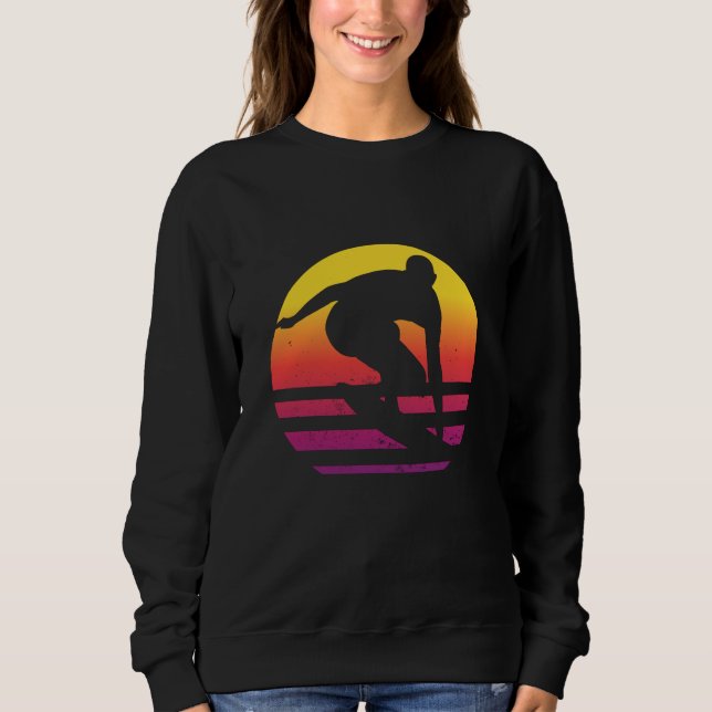 Surfer Retro Surfing Sunset T Shirt (Framsida)
