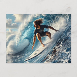 Surfer Riding a Wave Vykort