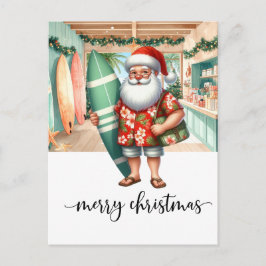 Surfer Santa is going to Surf  Christmas holiday  Vykort