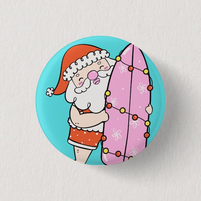 Surfer Santa Knapp (Framsida)