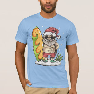 Surfer Santa med Tattoo T Shirt