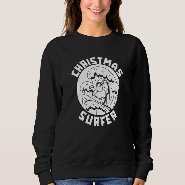Surfer Santa Waves  Surfrider Surfboard Surfing Ch T Shirt (Framsida)