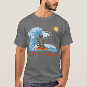 surfer Shirt retro pizza boysurfer cat pizza Chee T