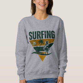 Surfer Silhouette Retro Surfing, lustig surfa T Shirt