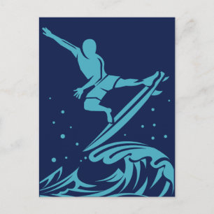 Surfer Silhouette-vykort Vykort