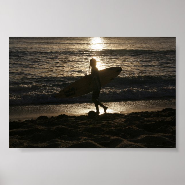 Surfer silhuette Poster (Framsidan)