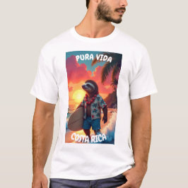 surfer sloth  t shirt
