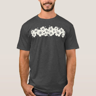 Surfer Stil Vintage Blommigt Hibiscus Flower Row T Shirt