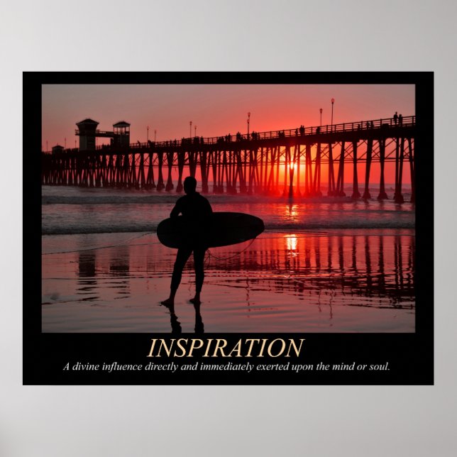 Surfer Sunset-inspiration Poster (Framsidan)