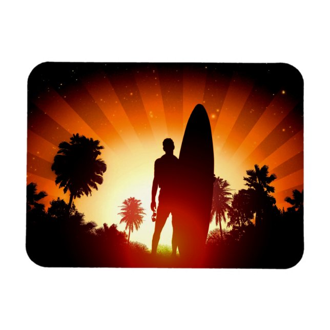 Surfer Sunset magnet (Horisontell)