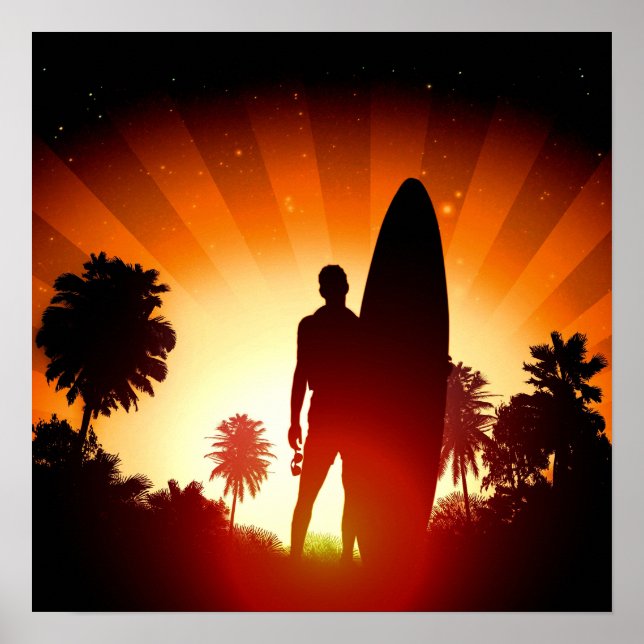 Surfer Sunset poster (Framsidan)