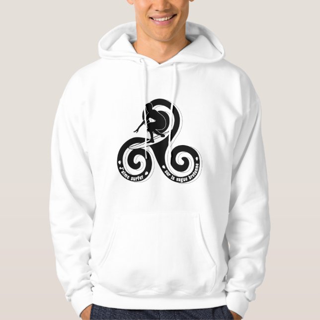 Surfer sur la vague bretonne (version homme) hoodie (Framsida)