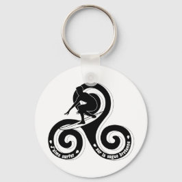 Surfer sur la vague bretonne (version homme) nyckelring