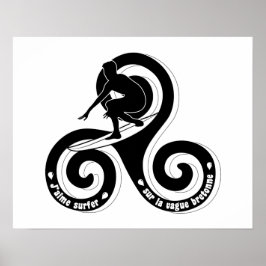 Surfer sur la vague bretonne (version homme) poster