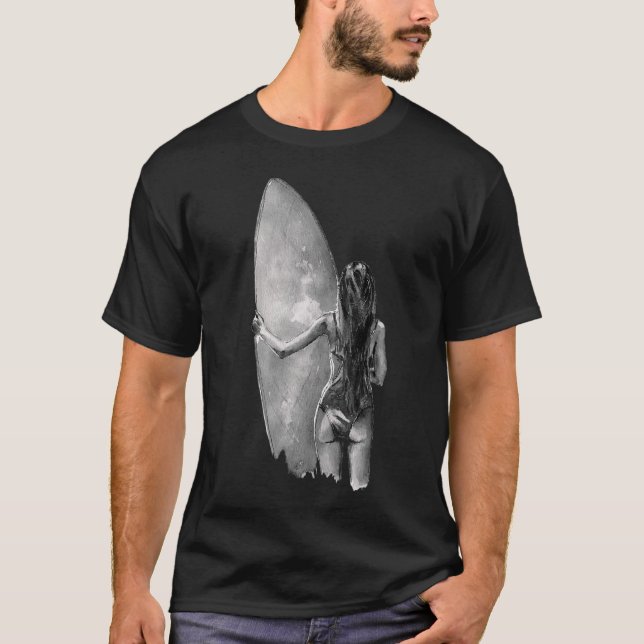 Surfer Surfboard Surfboard Beach Wave Rider T Shirt (Framsida)
