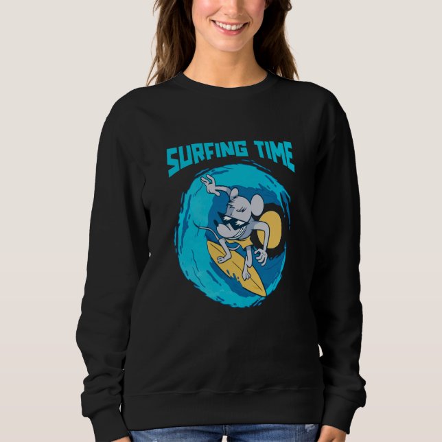 Surfer Surfboard  Surfrider Waves Trex Surfing T Shirt (Framsida)
