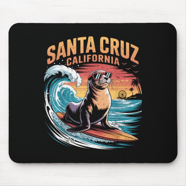 Surfer Surfing 70 s 80:e Santa Cruz California Ret Musmatta (Framsidan)