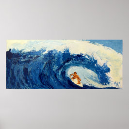 Surfer Surfing Blue Wave Ocean Sea Poster Artwork