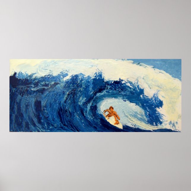 Surfer Surfing Blue Wave Ocean Sea Poster Artwork (Framsidan)