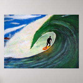 Surfer Surfing Tuberide wall of Sea vatten poster