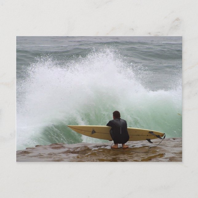 Surfer Surfing Vykort (Framsida)