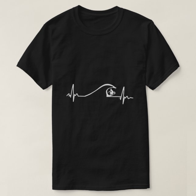 Surfer Surfing Wave Heartbeat T shirt Gifts3949 (Design framsida)