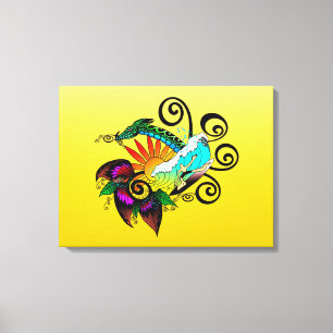 Surfer Tecknad Canvastryck