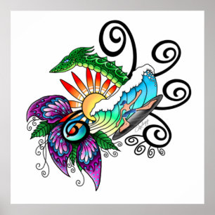 Surfer Tecknad Poster