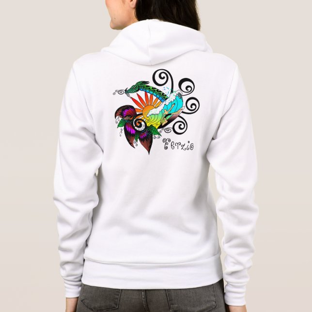 Surfer Tecknad T-shirt (Baksida)