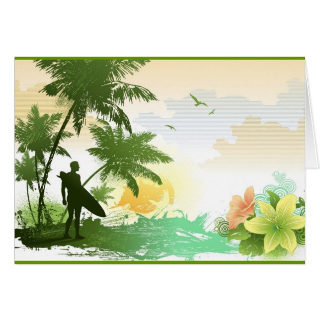 Surfer Theme Hälsningskort (Framsidan Horizontal)