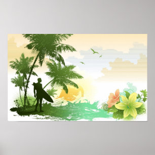 Surfer Theme Poster