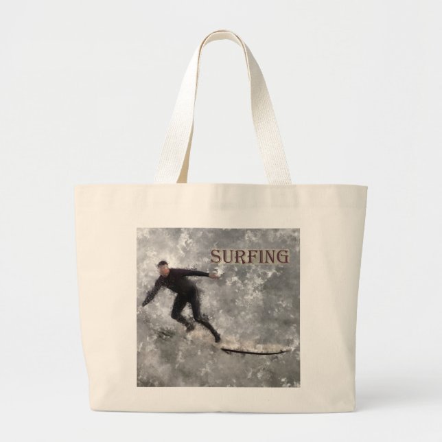 Surfer Tote Bag Jumbo Tygkasse (Framsidan)