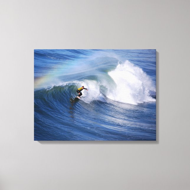 Surfer under regnbåge canvastryck (Framsida)