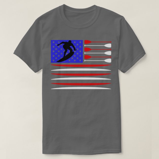 Surfer US Flagga Surfing T Shirt (Design framsida)