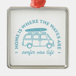 Surfer van life camper van quotes julgransprydnad metall