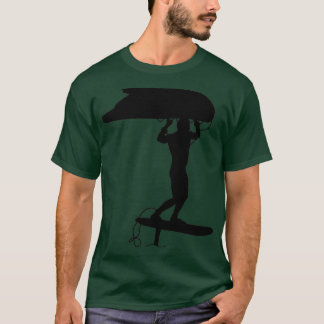 Surfer vinge surfande med folie vinge t shirt