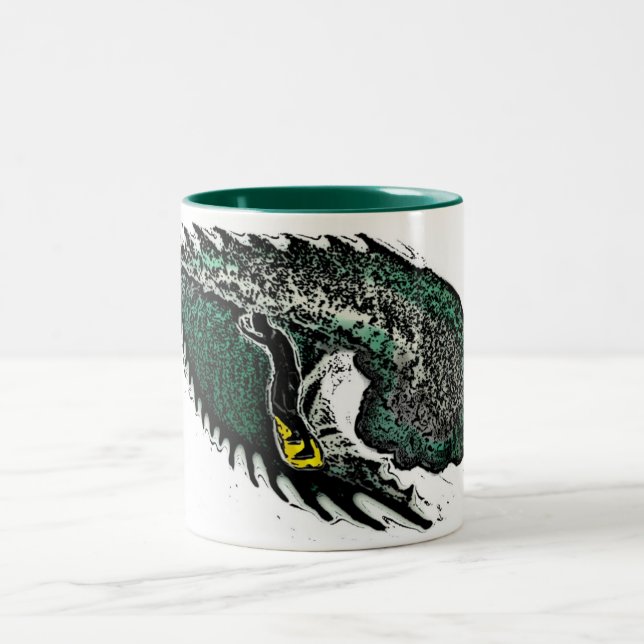 Surfer vinkart teaterkaffe mugg (Center)