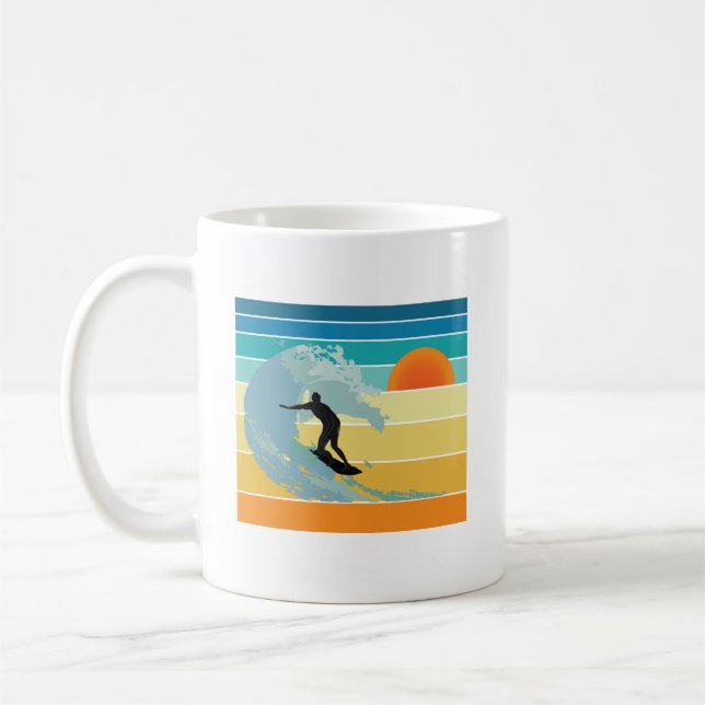 Surfer Vintage Sunset Kaffemugg (Vänster)
