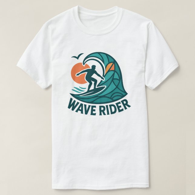 Surfer Wave Rider - Ocean Sunset T Shirt (Design framsida)