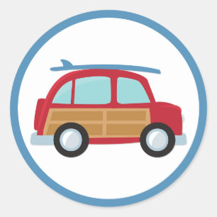 Surfer Woody Sticker Runt Klistermärke